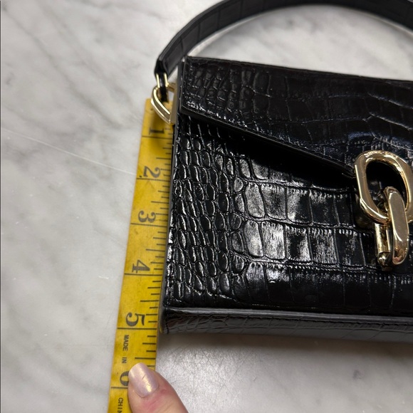 Anine Bing Colette Black Croc Embossed Mini Bag - Picture 9 of 11